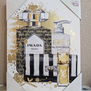 Luxury Perfume Art Print with Gold Accents